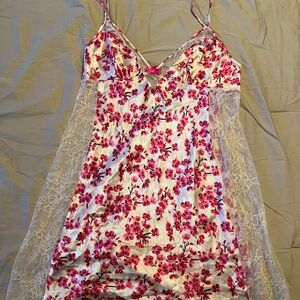 Victoria's Secret Pink Floral Lace Chemise slip dress size S